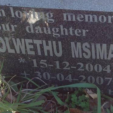 MSIMANG Olwethu 2004-2007