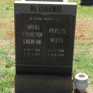 McDIARMID Thomas Frederick Laghlan 1906-1975 &amp; Phyllis Wells 1906-1999