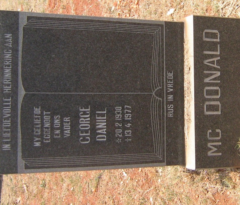 McDONALD George Daniel 1930-1977