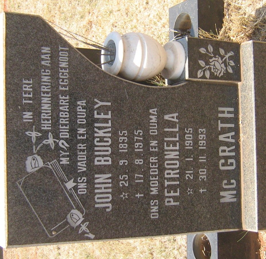McGRATH John Buckley 1895-1975 &amp; Petronella 1905-1993