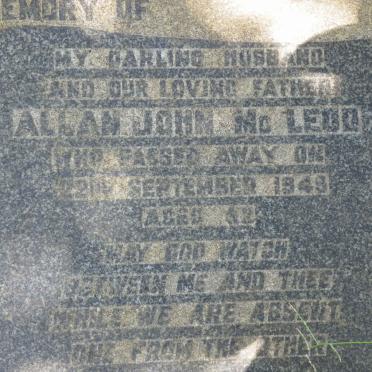 McLEOD Allan John -1949 &amp; Amelia Dulce -1958