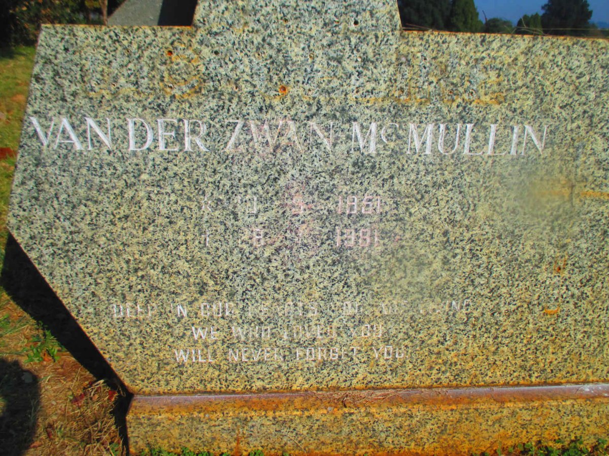 McMULLIN Van der Zwan 1951-1981 :: McMULLIN ? 194?-19?1