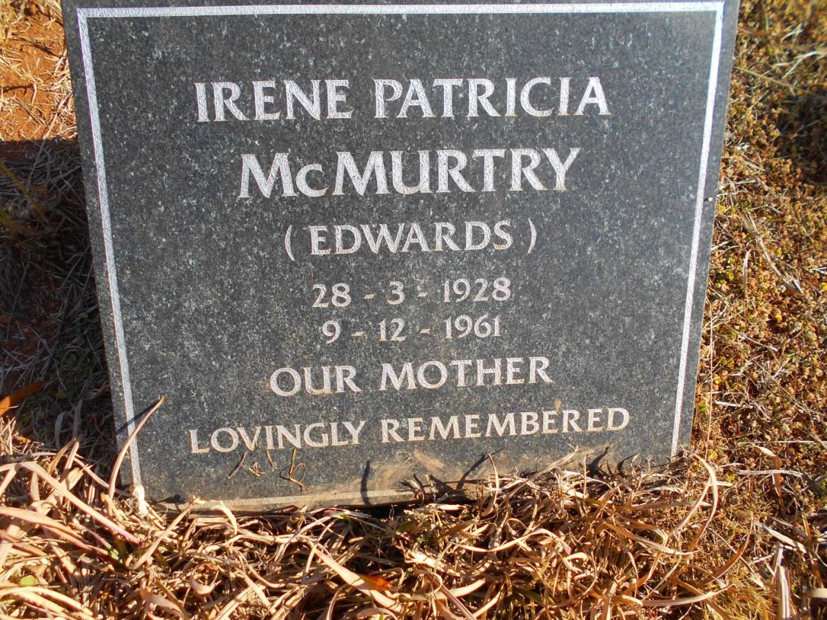 McMURTRY Irene Patricia nee EDWARDS 1928-1961