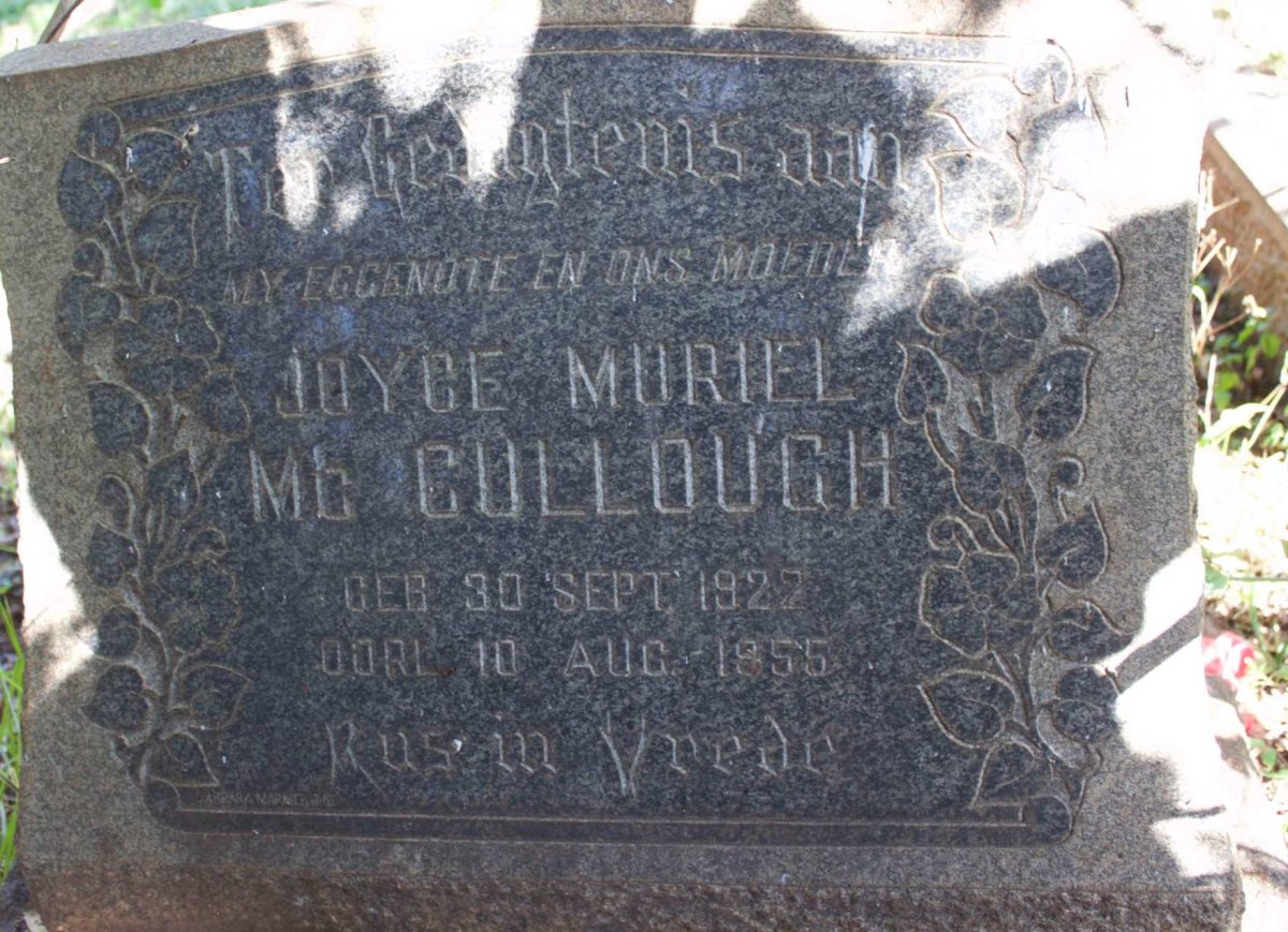 McCULLOUGH Joyce Muriel 1922-1955