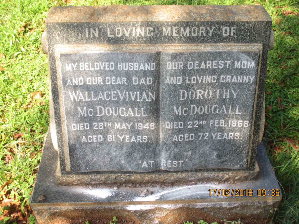 McDOUGALL Wallace Vivian -1948 &amp; Dorothy -1968