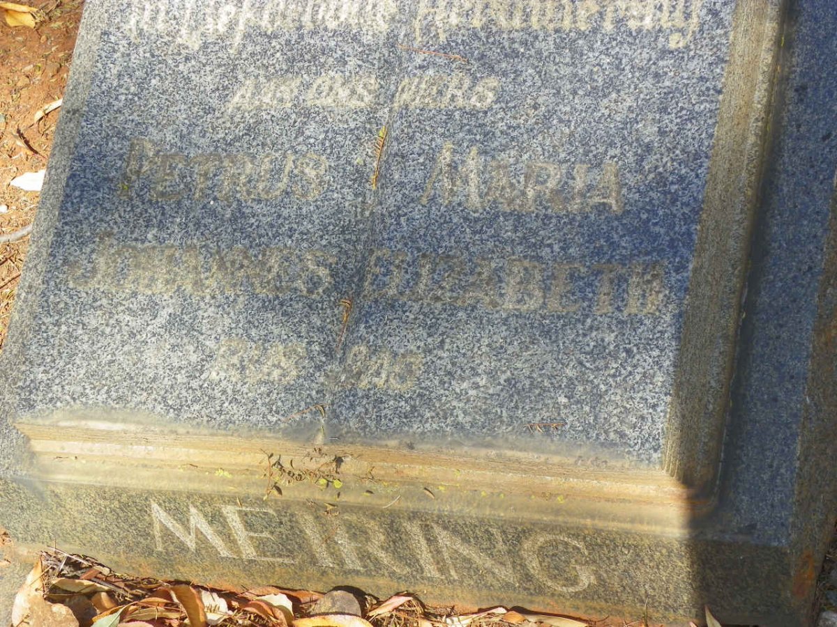 MEIRING Petrus Johannes &amp; Maria Elizabeth