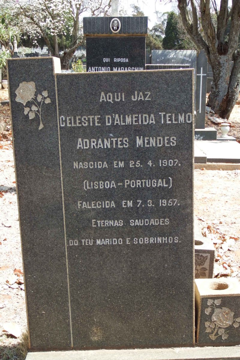 MENDES Celeste D'Almeida Telmo Adrantes 1907-1957