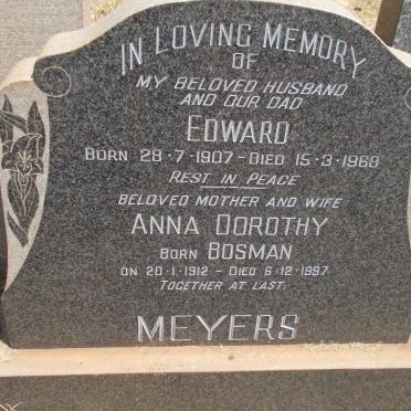 MEYERS Edward 1907-1968 &amp; Anna Dorothy BOSMAN 1912-1997