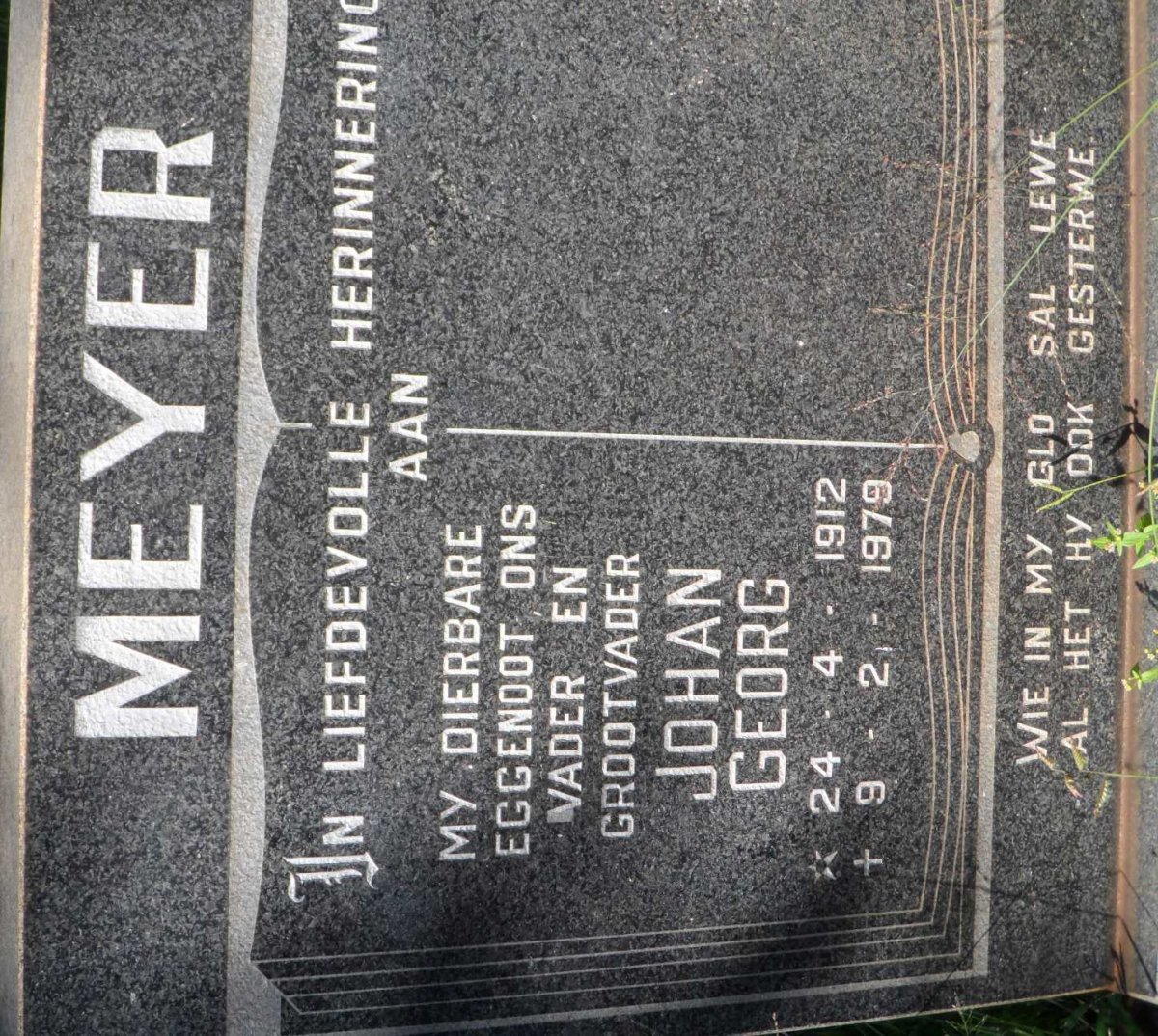 MEYER Johan Georg 1912-1979