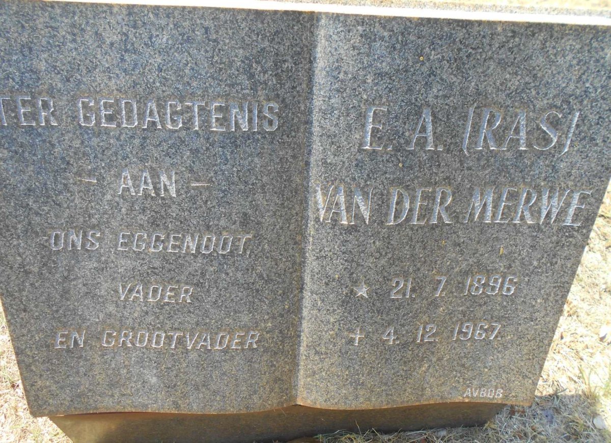 MERWE E.A., van der 1896-1967