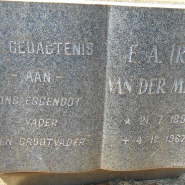 MERWE E.A., van der 1896-1967