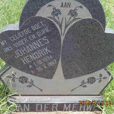 MERWE Johannes Hendrik, van der 1934-1987