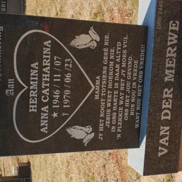 MERWE Hermina Anna Catharina, van der 1946-1970