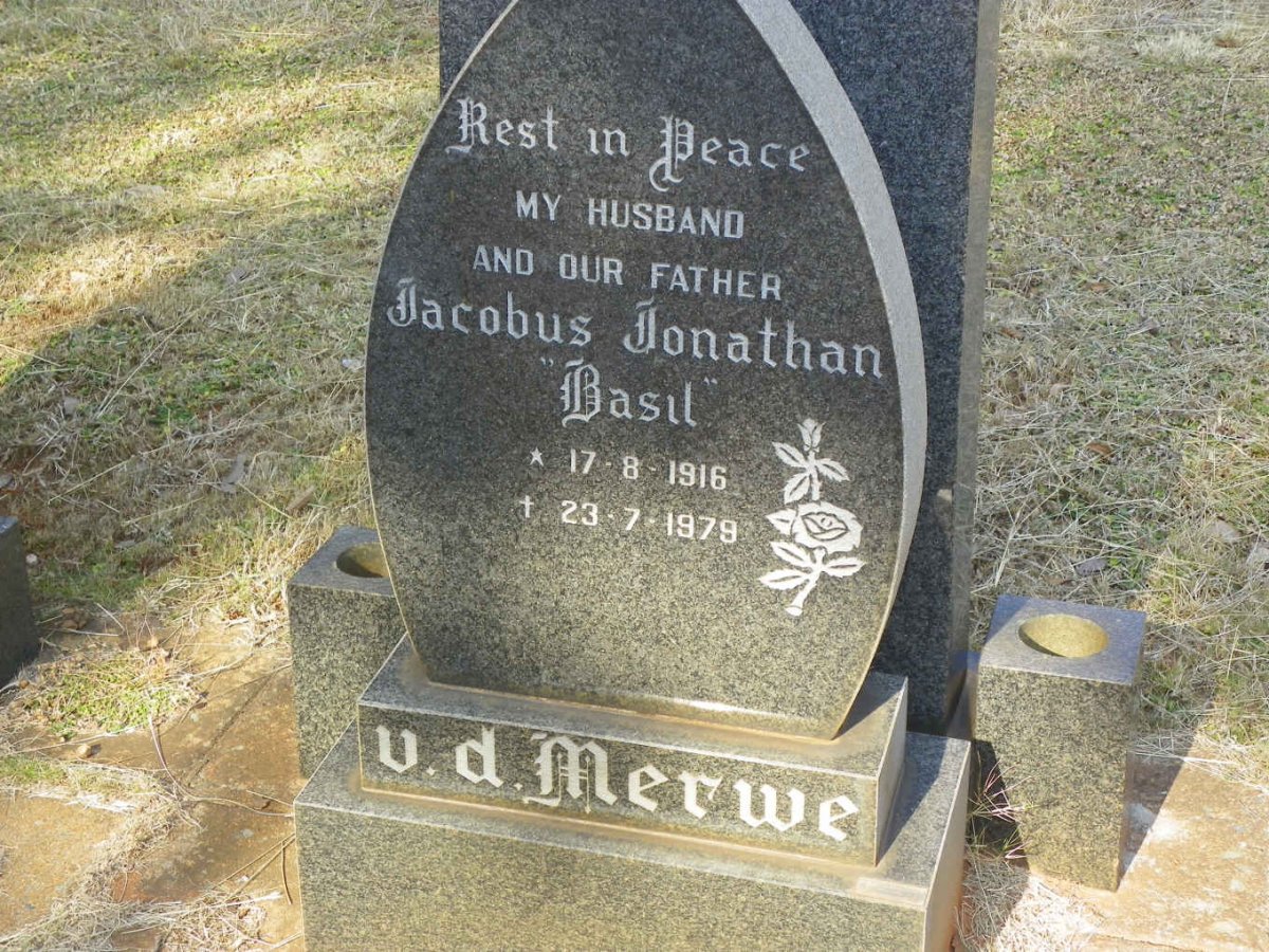 MERWE Jacobus Jonathan, v.d. 1916-1979