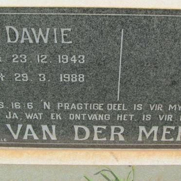 MERWE Dawie, van der 1943-1988