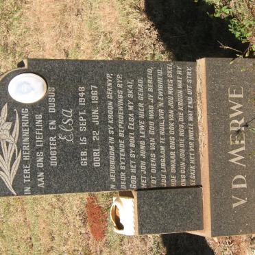 MERWE Elsa, v.d. 1948-1967