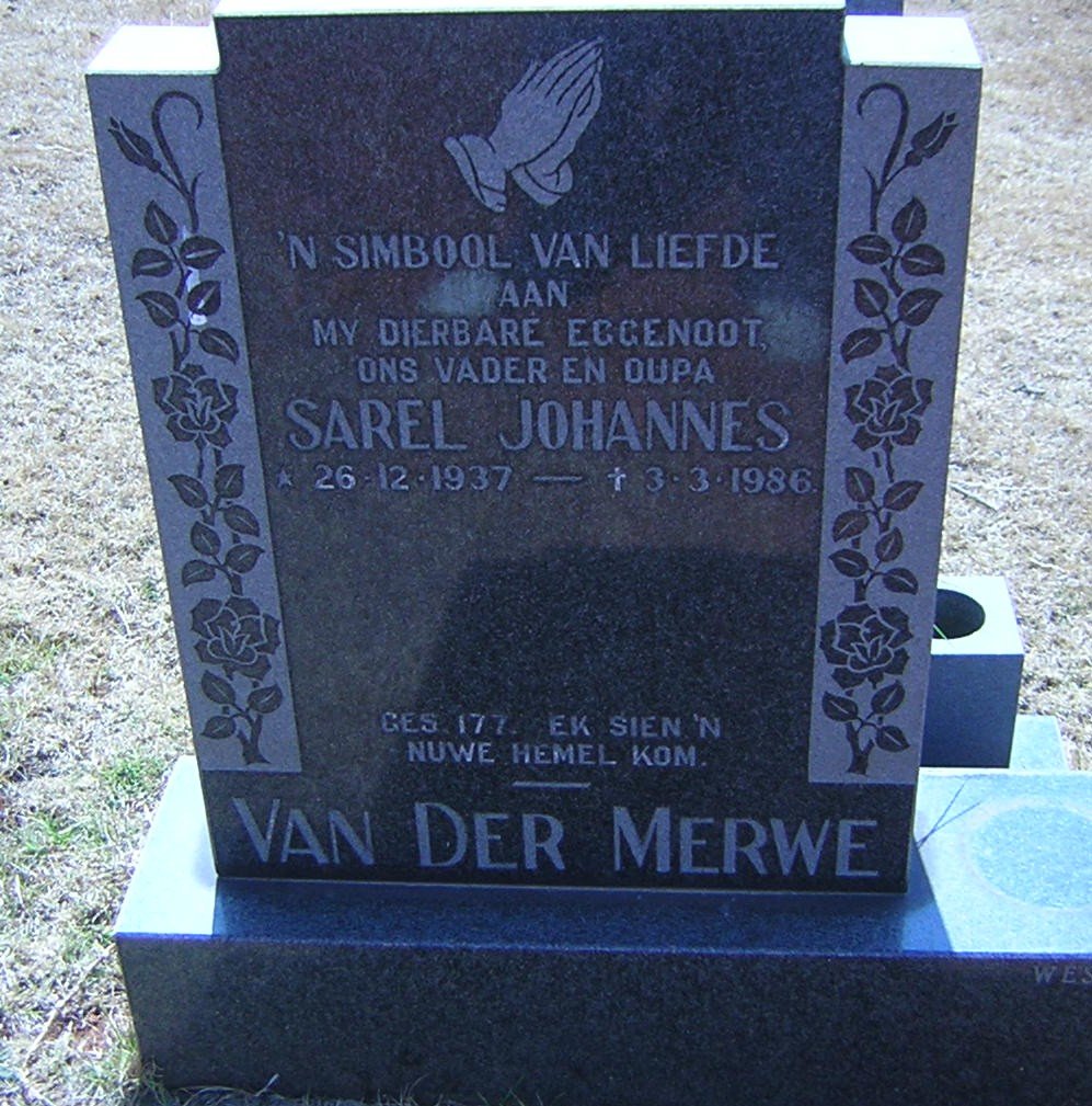 MERWE Sarel Johannes, van der 1937-1986