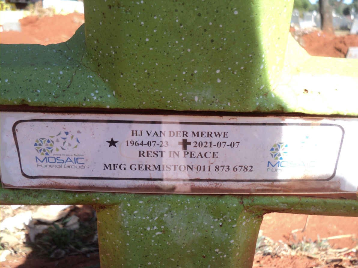 MERWE H.J., van der 1964-2021