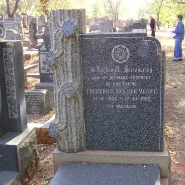 MERWE Frederick, van der 1925-1962