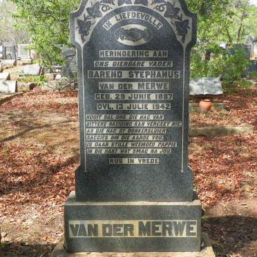 MERWE Barend Stephanus, van der 1887-1942