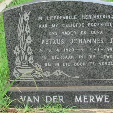 MERWE Petrus Johannes J., van der 1920-1984