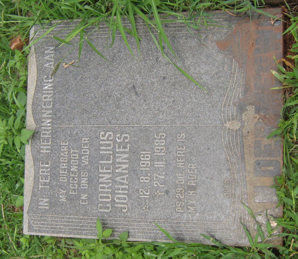 MERWE Cornelius Johannes, van der 1961-1985
