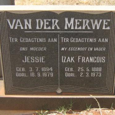 MERWE Izak Francois, van der 1888-1973 &amp;  Jessie 1894-1979