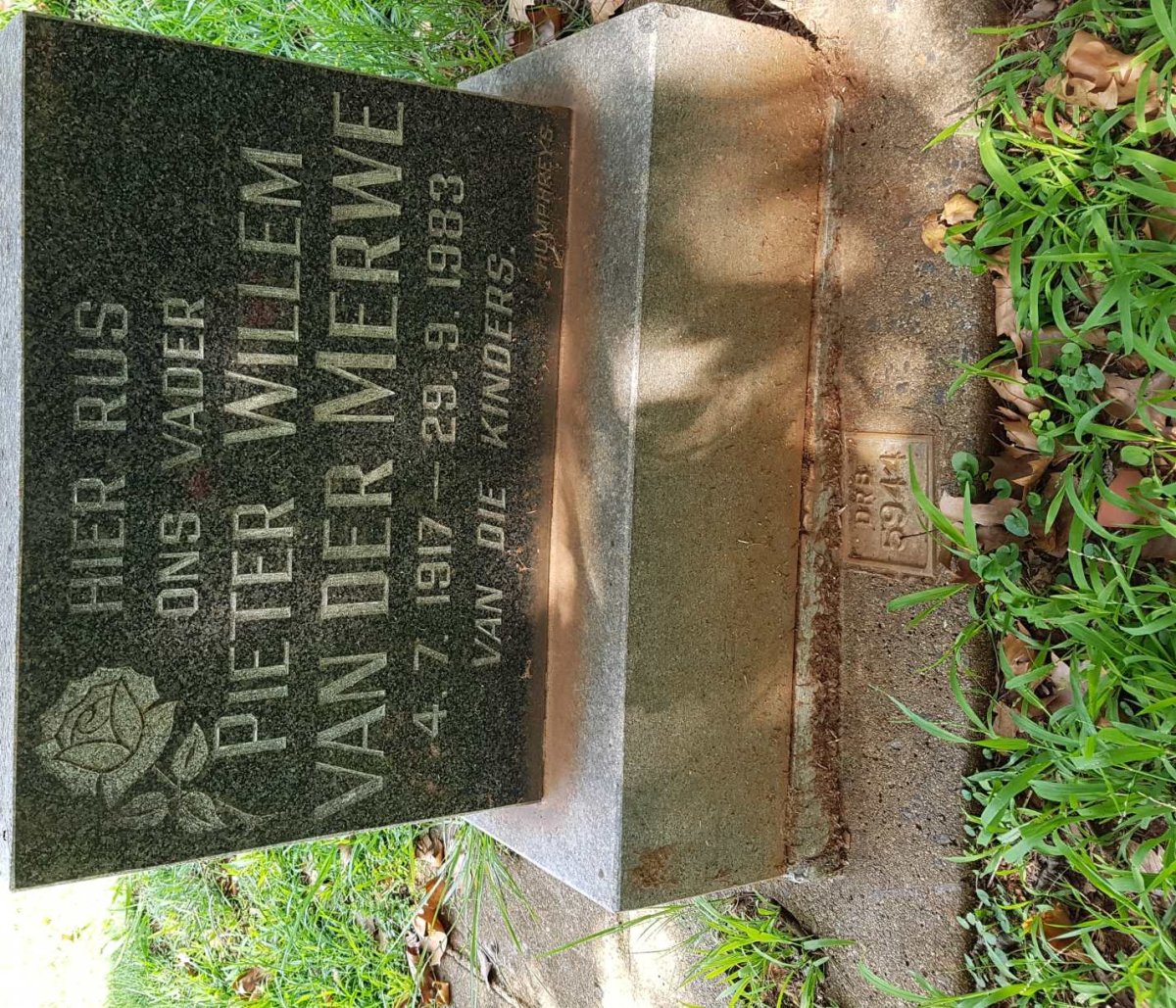 MERWE Pieter Willem, van der 1917-1983