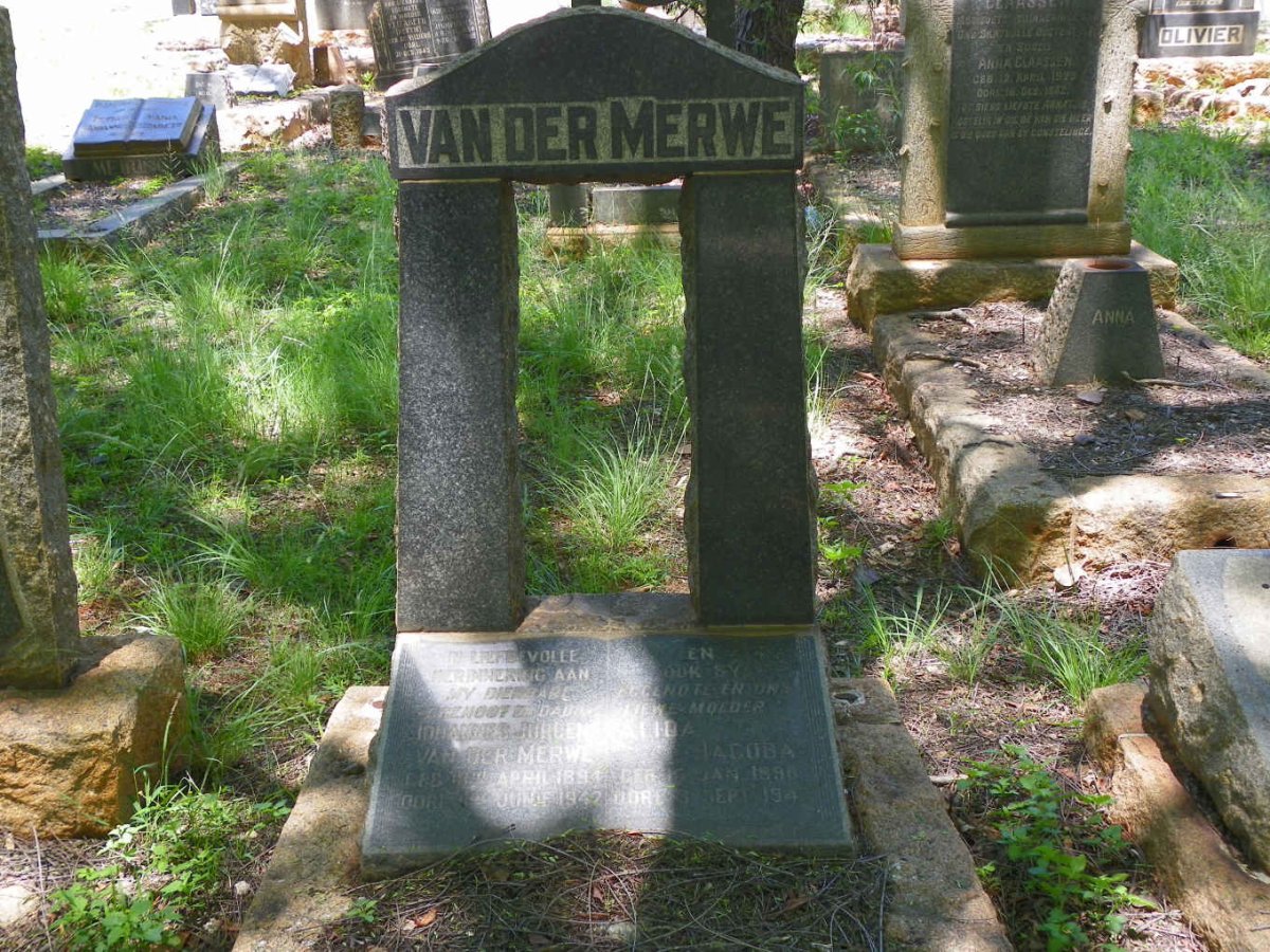 MERWE Johannes Jurgens, van der 1894-1942 &amp; Alida Jacoba 1896-1947