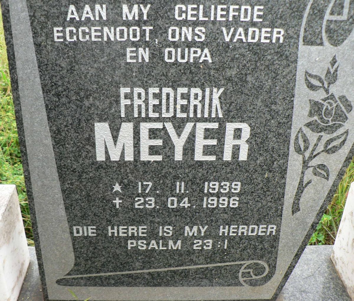 MEYER Frederik 1939-1996 &amp; Elsje Catharina 1942-2004