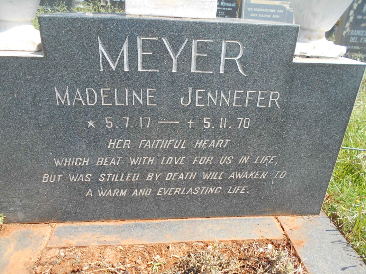 MEYER Christoffel Hendrik 1914-1975 &amp; Madeline Jennefer 1917-1970