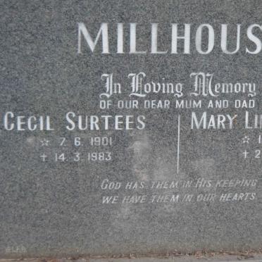 MILLHOUSE Cecil Surtees 1901-1983 &amp; Mary Lina Winifred 1905-1957