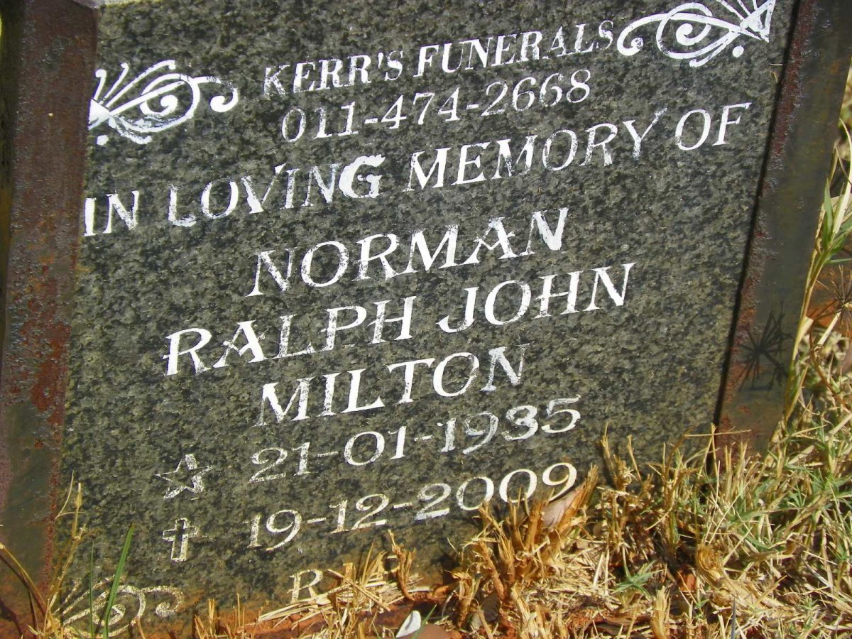 MILTON Norman Ralph John 1935-2009