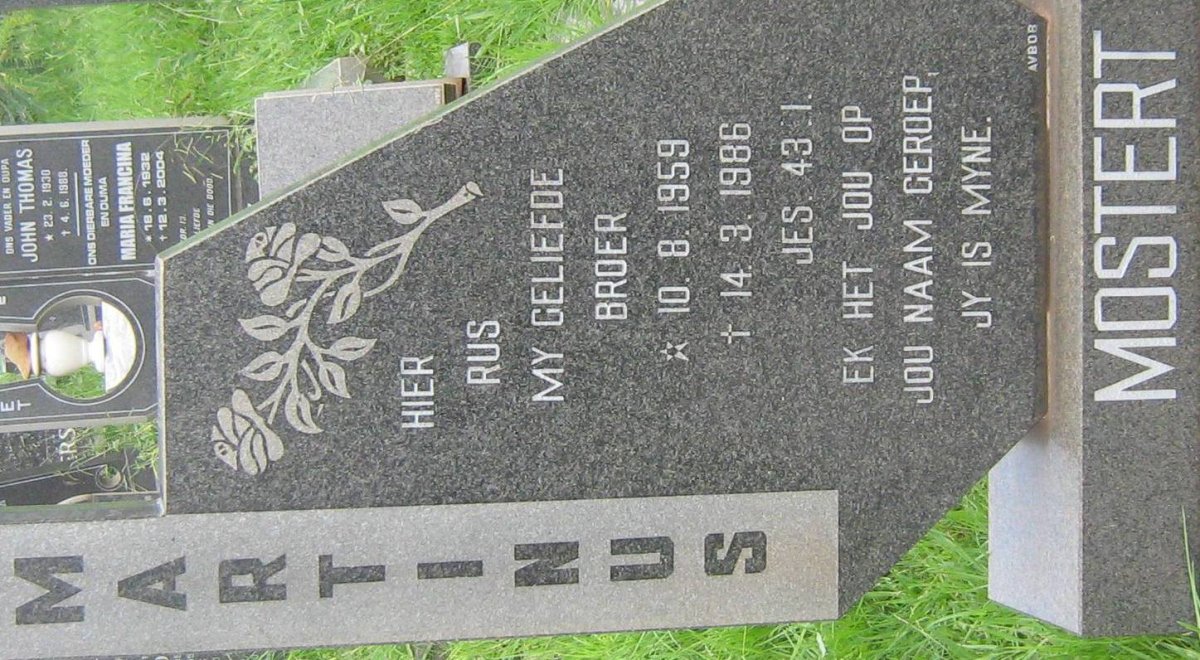 MOSTERT Martinus 1959-1986