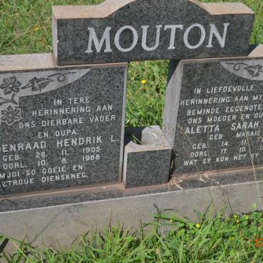 MOUTON Coenraad Hendrik L. 1905-1988 &amp; Aletta Sarah S. MARAIS 1907-1982