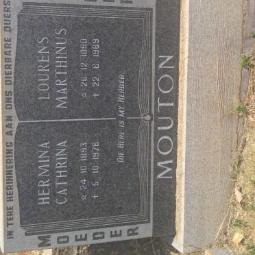 MOUTON Lourens Marthinus 1890-1969 &amp; Hermina Cathrina 1893-1976