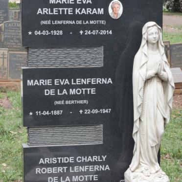 MOTTE Marie Eva Lenferna de la, nee BERTHIER 1887-1947