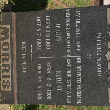 MORRIS Robert 1900-1981 &amp; Hester 1900-1969