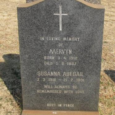MORGAN Mervyn 1912-1987 &amp; Susanna Abegail 1916-1991