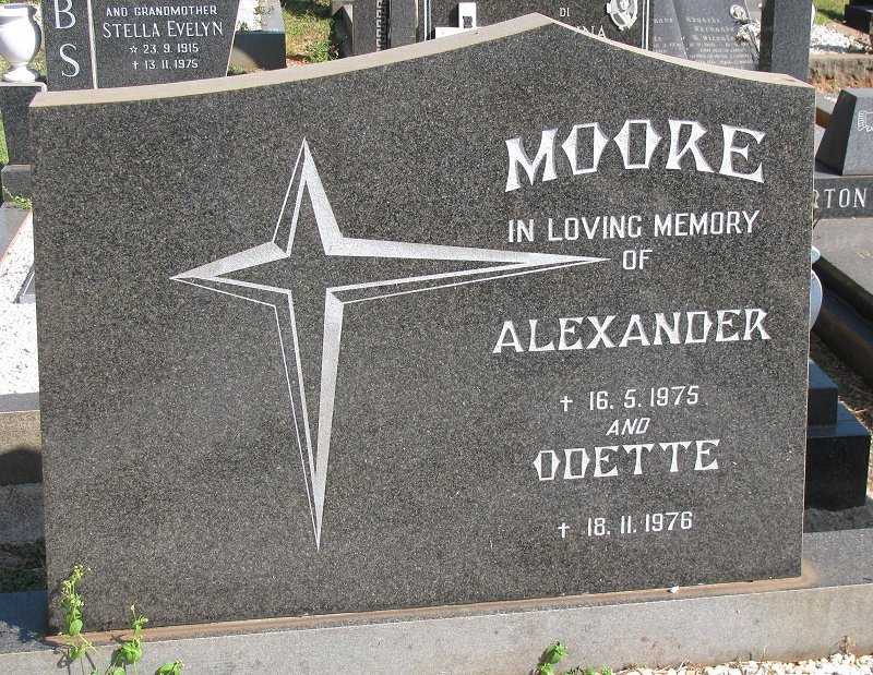 MOORE Alexander -1975 &amp; Odette -1976