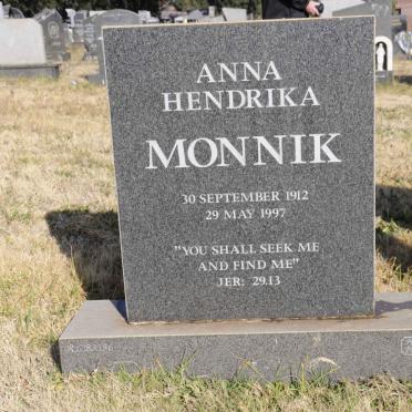 MONNIK Anna Hendrika 1912-1997