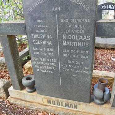 MOOLMAN Nicolaas Martinus 1869-1944 &amp; Philippina Dolphina 1876-1959