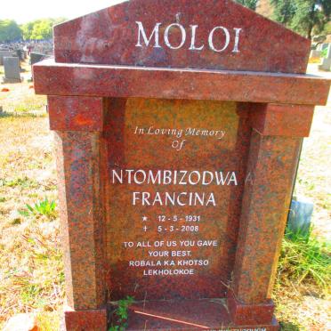MOLOI Ntombizodwa Francina 1931-2008