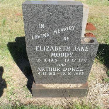 MOODY Arthur Doreé 1911-1983 &amp; Elizabeth Jane 1912-1971