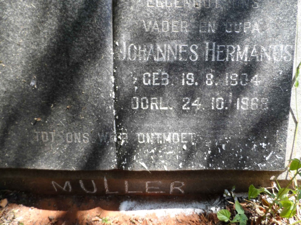 MULLER Johannes Hermanus 1904-1968