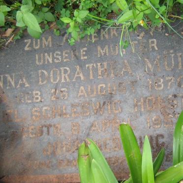 MULLER Anna Dorathia 1870-195?