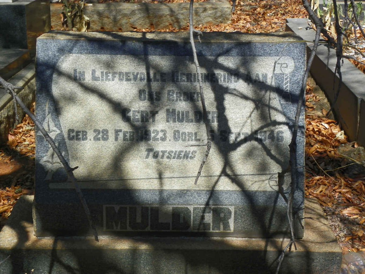 MULDER Gert 1923-1946