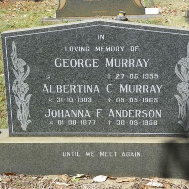 MURRAY George -1955 ::  MURRAY Albertina C. 1903-1965 :: ANDERSON Johanna F. 1877-1956