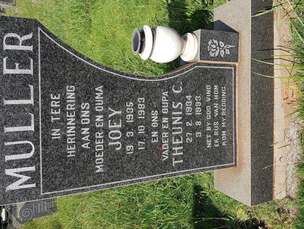 MULLER Theunis C. 1934-1993 &amp; Joey 1935-1983