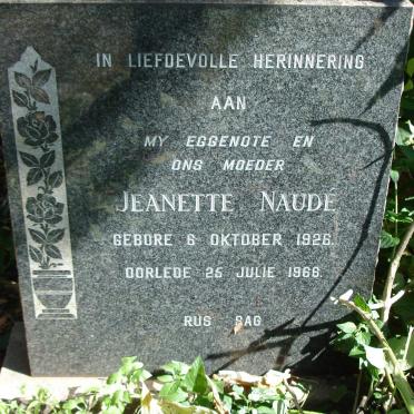 NAUDE Jeanette 1926-1966